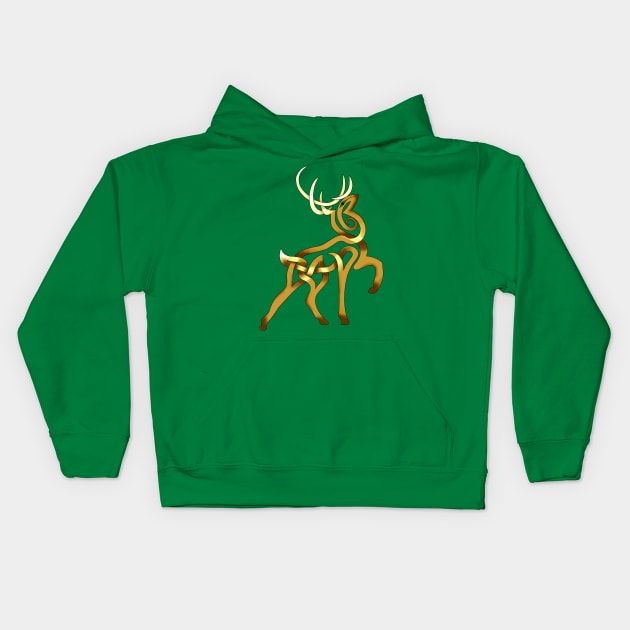 Stag Passant Contourne' Kids Hoodie by KnotYourWorld4